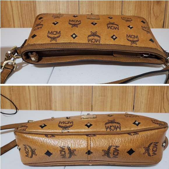MCM COGNAC VISETOS POCHETTE CROSSBODY & Shoulder - Picture 6 of 9